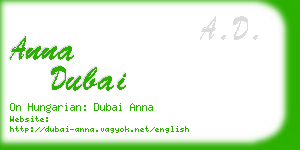 anna dubai business card